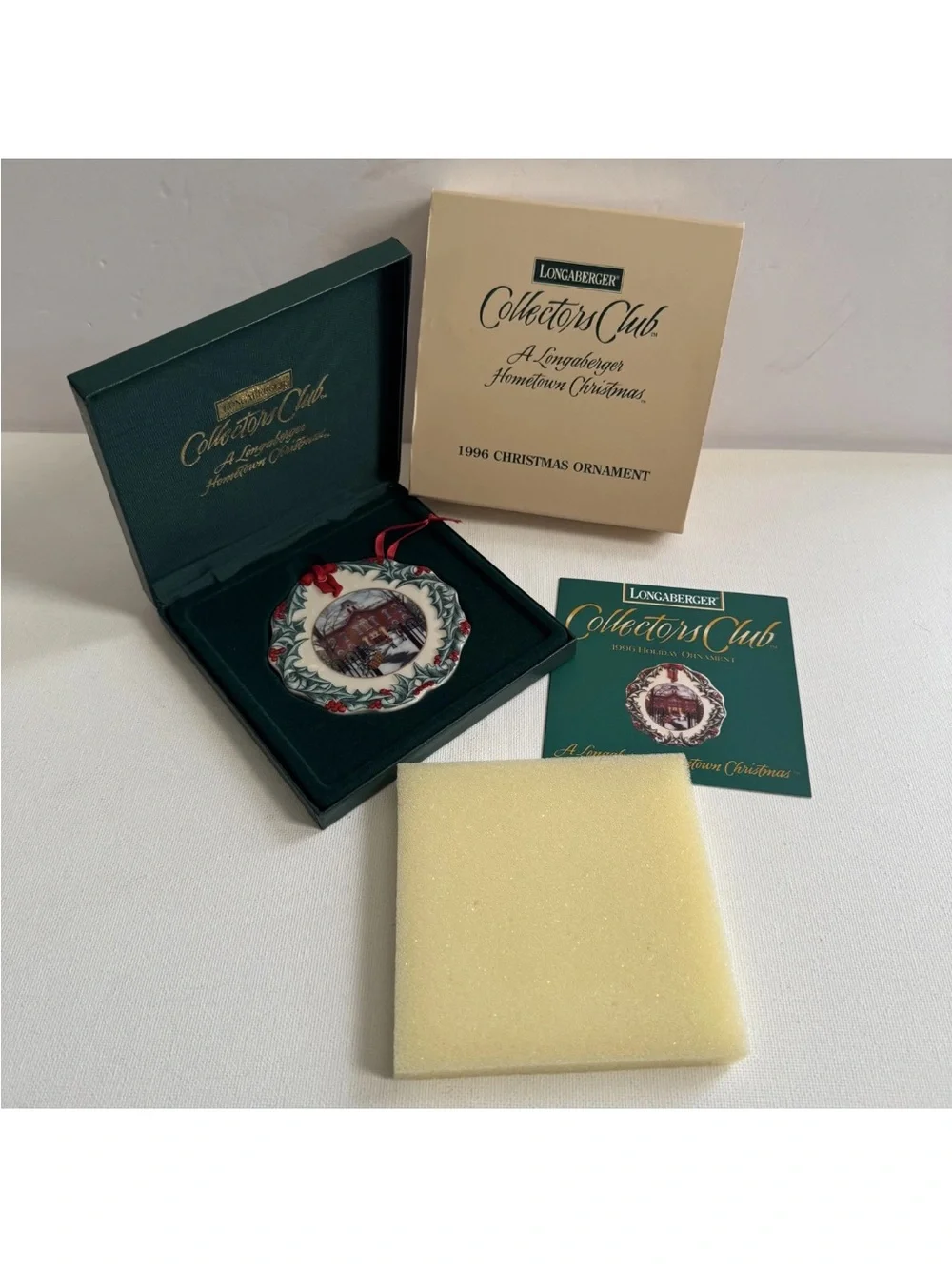 Longaberger 1996 1997 1998 1999 Porcelain Christmas Collector Club Ornament LOT